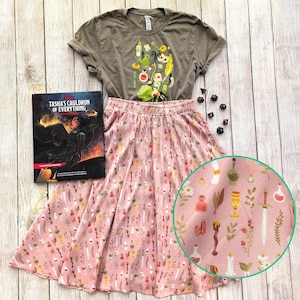 Spellcaster Midi Skirt, Dungeons and Dragons Skirt, Cute dnd merch