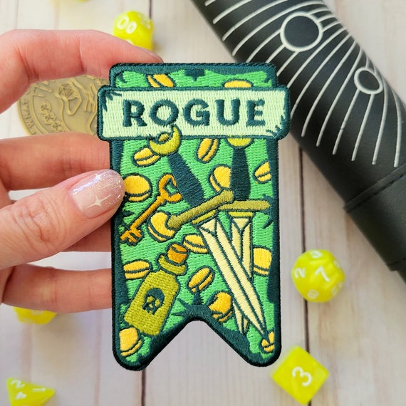 Rogue Banner Embroidered Patch: D&D, Pathfinder Iron-On