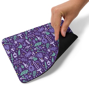 Purple Dungeon Academia Mouse pad, Dungeons and Dragons Mouse Pad