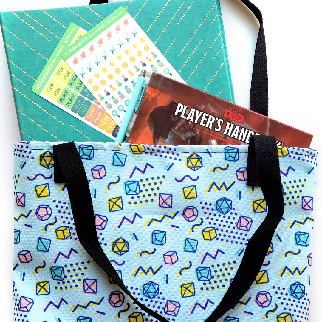 90s Dice Tote Bag, Dungeons and Dragons Bag, D&amp;D Tote Bag - Etsy