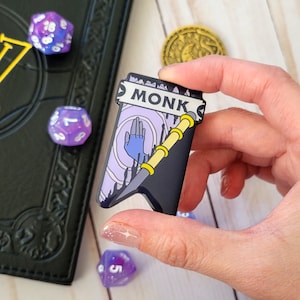 Monk Banner Enamel Pin, Dungeons and Dragons Enamel Pin, Shadow monk pin