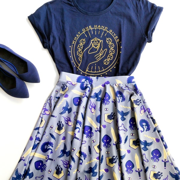 Warlock Skater Skirt, Dungeons and Dragons Skirt, Geeky Skirt