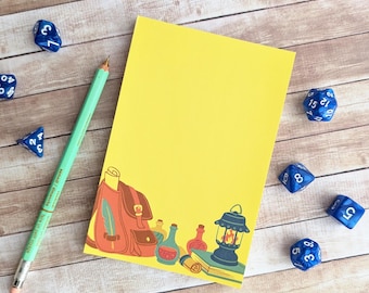 Adventurer's Desk Notepad, Dungeons and Dragons notepad, Cute D&D Notepad