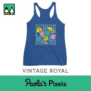 Dungeons and Dragons 90s Dice Women&#39;s Racerback Tank, Light Version Retro Tank Top