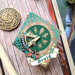 Chaotic Druid Wild Shape Spinner Enamel Pin, Dungeons and Dragons Pin, DnD Pin, Tabletop RPG pin, Dungeon Master Gift, D&D dice pin