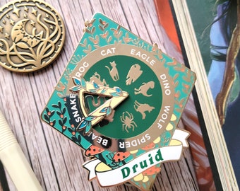 Chaotic Druid Wild Shape Spinner Enamel Pin, Dungeons and Dragons Pin, DnD Pin, Tabletop RPG pin, Dungeon Master Gift, D&D dice pin