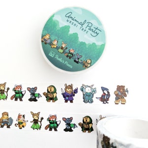 Animal Party Washi Tape, Dungeons and Dragons Washi Tape, Geeky washi tape