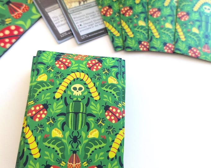Golgari Insects Card Sleeves, Cute Magic The Gathering Sleeves, Green MTG Commander Sleeves
