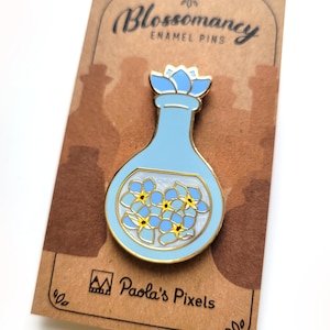 Blue Forget-Me-Not Potion Enamel Pin, Dungeons and Dragons Enamel Pin, DnD Alchemist Pin, Magic pin