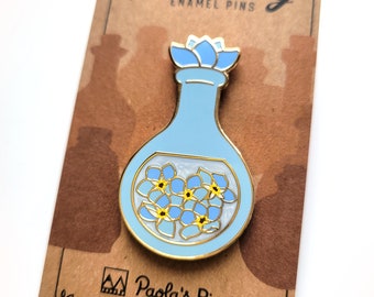 Blue Forget-Me-Not Potion Enamel Pin, Dungeons and Dragons Enamel Pin, DnD Alchemist Pin, Magic pin