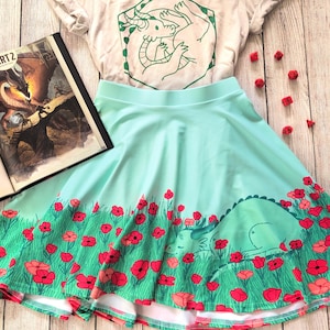 Sleeping Dragon Skater Skirt, Dungeons and Dragons Skirt, Cute D&D Merch