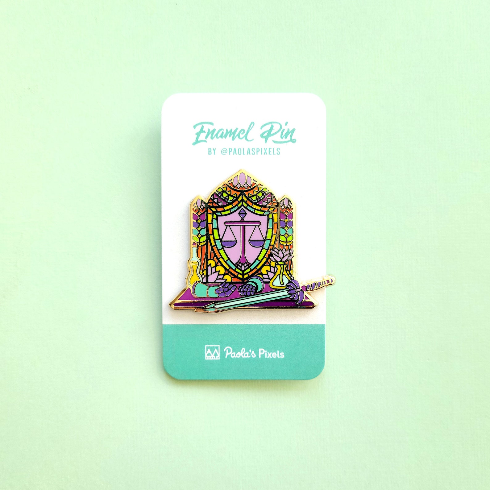 Paladin Window Pin, Dnd Enamel Pin, Tabletop RPG Pin, D&D Pin, Stained ...