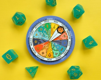 Class Roulette Spinner Pin, Dungeons and Dragons Enamel Pin