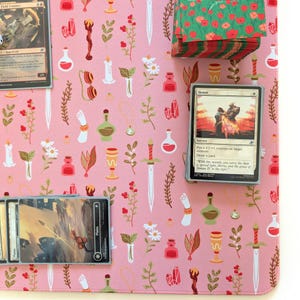 Spellcaster Playmat, Cute MTG Playmat, Pink Magic The Gathering Playmat image 4