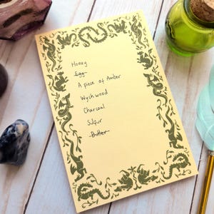 Decorative Dragons Notepad, Dungeons and Dragons notepad, Geeky notepad, Dungeon Master gift