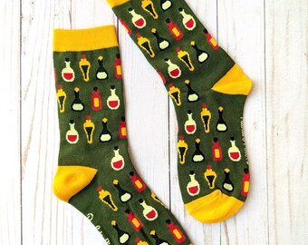 Fall Potions Socks, Dungeons and Dragons Socks, Geeky Socks