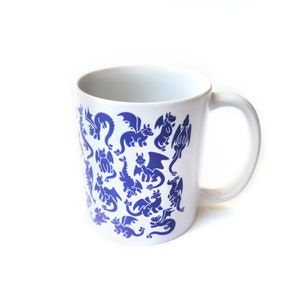 Blue Dragons Mug, Dungeons and Dragons Mug, Cute Dragon Mug, Gamer Mug image 4