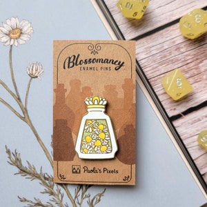 White Chamomile Potion Enamel Pin, Dungeons and Dragons Enamel Pin, DnD Alchemist Pin image 5