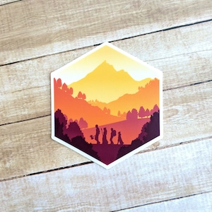 d20 Fall Adventure sticker, Dungeons and Dragons 2.5 inch sticker, DnD sticker