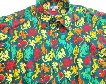 Dragons Unisex Button Up, Dungeons and Dragons Button Up, Geeky Button Up