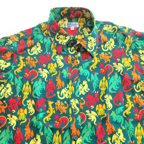 dnd dress shirt Dragons Unisex Button Up, Dungeons and Dragons Button Up, Geeky Button Up,  Dnd Hawaiian Shirt