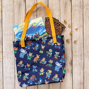 Animal Party Tote bag, Dungeons and Dragons tote bag, DnD bag