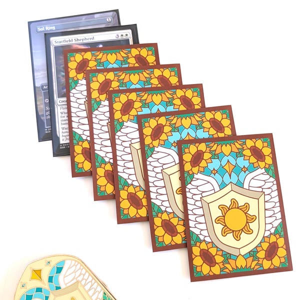Sunflower MTG Card Sleeves, Commander Deck, Matte Finish (100 Count), No AI