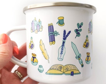 Zauberer Emaille Becher, Dnd Becher, Dungeons & Dragons Becher, Hexenbecher