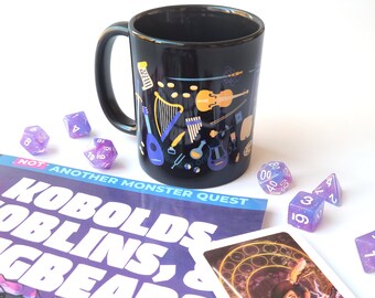 Bard Mug: Dungeons and Dragons Musical Instrument Ceramic Mug