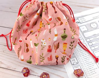 Spellcaster Dice Bag, Dungeons and Dragons Pouch, No AI