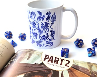 Blaue Drachen Becher, Dungeons und Drachen Becher, niedlicher Drachen Becher, Gamer Becher