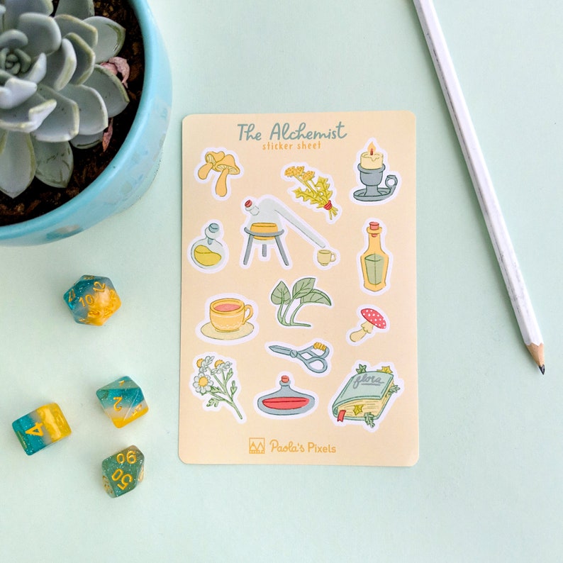 The Alchemist Sticker Sheet, Dungeons and Dragons Sticker Sheet, Dnd ...