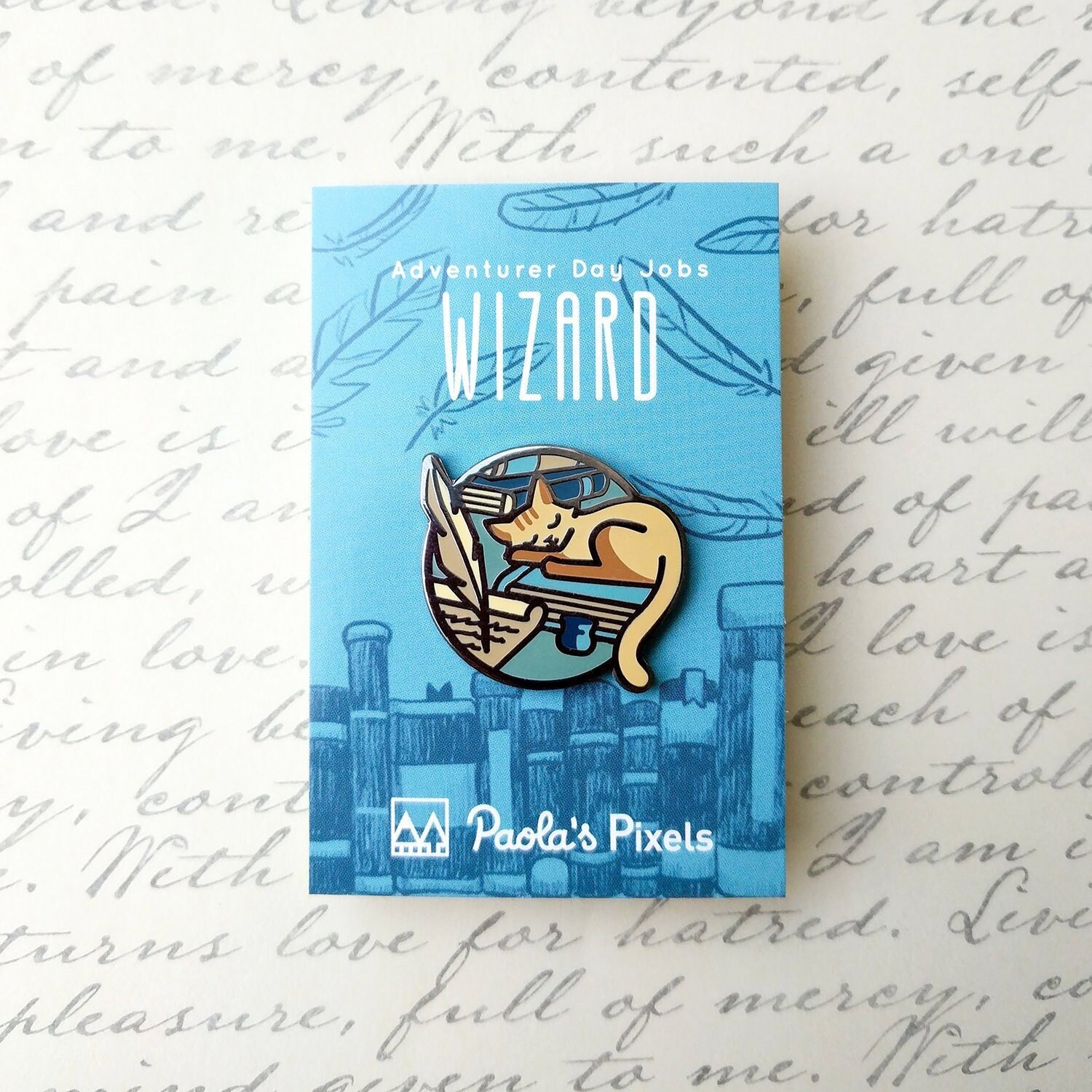 Dungeons and Dragons Wizard Pin DnD Cat enamel Pin Critical Etsy