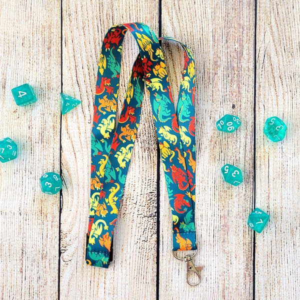 Dragons Lanyard, Dungeons and Dragons Lanyard, Geeky Lanyard