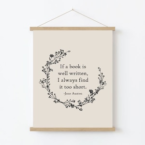 Jane Austen book quote PDF printable wall art print