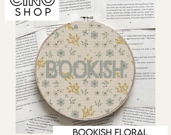 Bookish Floral Cross Stitch PDF PATTERN  Bookish Reader craft