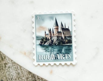 Wizard & Magical Castle Vinyl Sticker – Fantasy Stamp Decal | Gift for Readers and Wizards 2x1.5”
