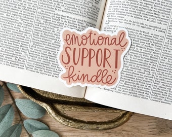 Emotional Support Kindle- waterproof sticker 3x2.5"