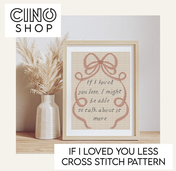 Jane Austen Cross Stitch Pattern: Mr. Knightley 'If I Loved You Less' (PDF Pattern)