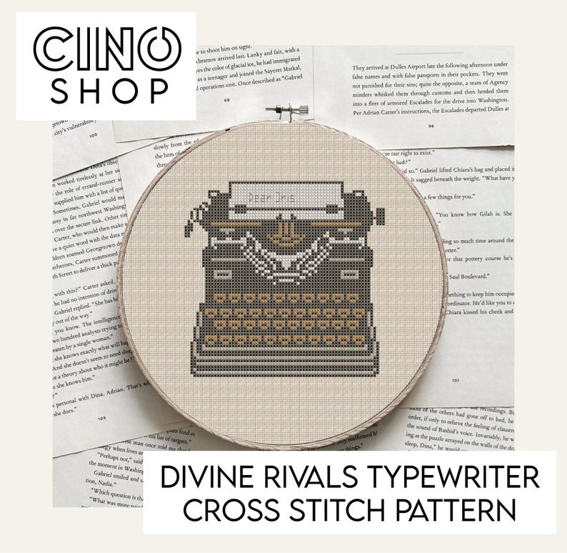 Typewriter Bookish Cross Stitch PDF PATTERN - Etsy