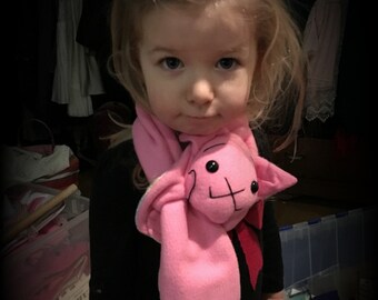 Animal Scarf, Extra Long Light Pink Kitty Cat Stuffed Animal for kids or adults