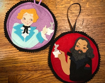 Set di ornamenti in feltro OFMD Stede Bonnet e Barbanera, arazzo da parete con la nostra bandiera che significa morte