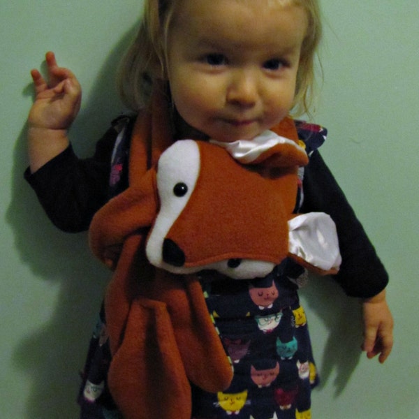 Fox Animal Scarf, Short or X-Long Fox Stuffed Animal for kids and adults MADE TO ORDER