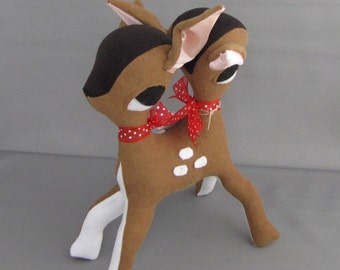 Cervo a due teste e due estremità, animali siamesi marroni scuri, mostruosi, amici della foresta, spingimi, tirati, fatto su ordinazione