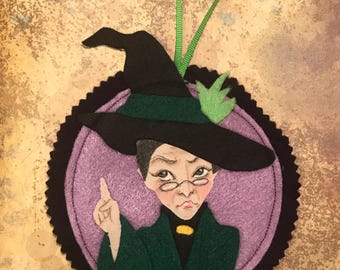 Ornamento in feltro fatto a mano per professore di magia, decorazione per la scuola dei maghi