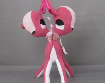 Cervo gemello siamese a due teste Forest Friend, rosa scuro
