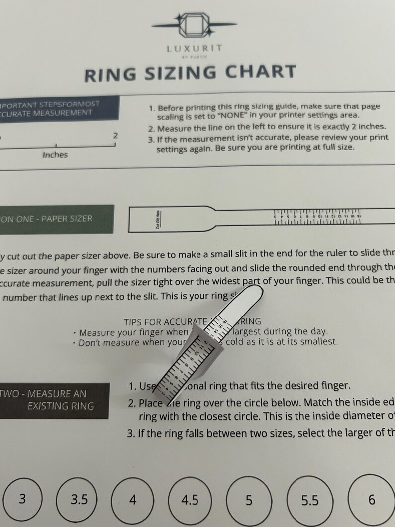 Printable Ring Sizer Tool – Accurate Us/uk/international Size Chart ...