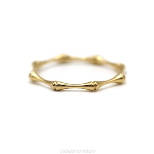 Bamboo Yellow Solid Gold Ring, 14k Gold Unique Shape Ring, Small Gift for Her, Promise Ring, Antique Ring