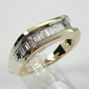 Baguette Moissanite Diamond Men&#39;s Band: Channel Set Proposal Ring