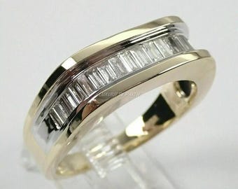 Baguette Moissanite Diamond Men's Band: Channel Set Proposal Ring